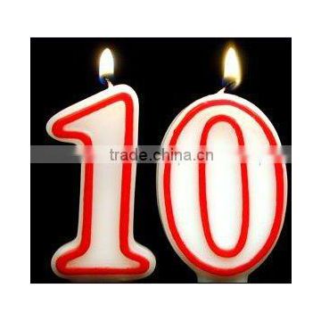 Wholesale 10th Birthday Candles - RED Party Cake Candles