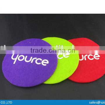 Diameter 10cm Felt coaster with customized logo,felt wine coaster,felt cup coaster