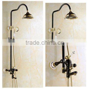 2015 New Arrival Black&gold Painting Bath&shower Faucet Set