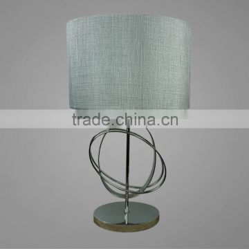 Chrome Plated Metal Base And Body With Fabric Lampshade Bedside Table Lamp Study Table Lamp Hotel Table Light