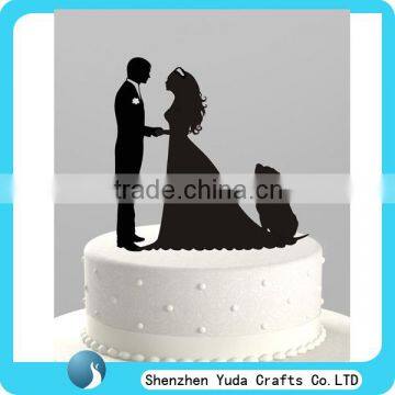 Chinese acrylic cake topper black perspex wedding cake topper