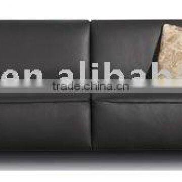 three seater black pu leather sofa