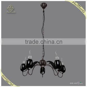 2015 Black Elbow Metal Tobacco Pipe Chandelier Pendant Light, Modern Hanging Lighting