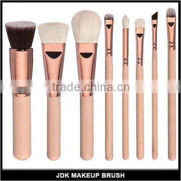 8 pcs rose gold foundation brush set professional beauty tool set wooden handle soft synthetic hair makeup brush