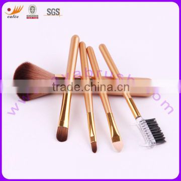 mini make up brush set with nylon hair and aluminium ferrule