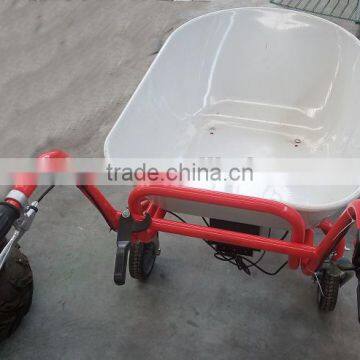 Construction electric wheelbarrow with motor and brake