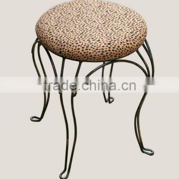 decoration round upholsterred steel wire leg footstool