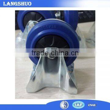 Qing Dao Lang Shuo Cheap Rubber Casters 4 Inch Locking Caster Wheels photo-3