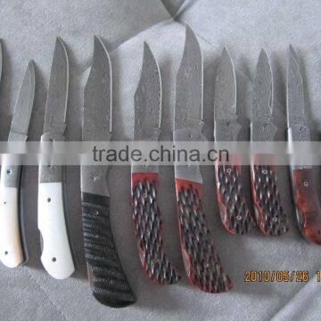 A SCENIC RAM HORN HANDLE, HANDMADE DAMASCUS STEEL LINER LOCK FOLDING KNIFE photo-5