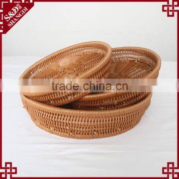 Round Shape Rattan Craft Fruit Proofing Basket for Supermarket Storage photo-6