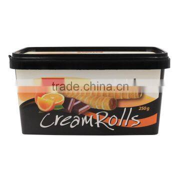 250g Cream Rolls Tubs With Lids,Food Grade Plastic Container Packaging Manufacturer photo-5