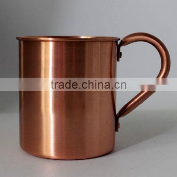 Straight Solid Copper Mule Mugs with Riveted Handle 14 oz Ounce