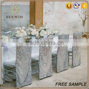 High Quality Silver Sequin Chair Cover photo-2