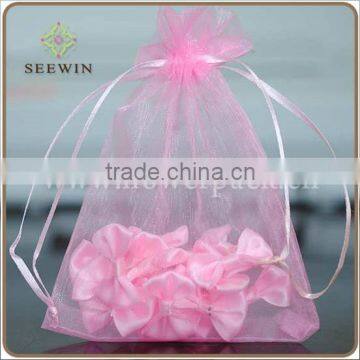 cheap sheer pink organza favor bags