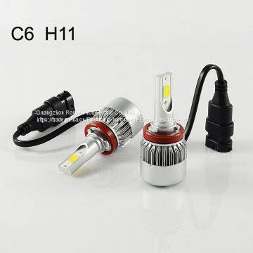 led headlight C6 h8 h9 h10 h11 cob 30W/Bulb 60W/Set  6400lm/set LED Headlight Bulbs Hi/Lo led car headlight headlamp