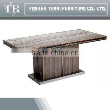 Modern Marble Travertine Top Hardware Base Coffee Table photo-3