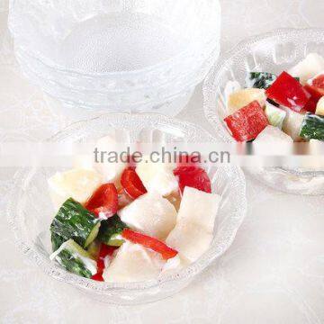 Apple Design Set 5 Engraving Large Cleat Decorative Glass Salad Bowls photo-6