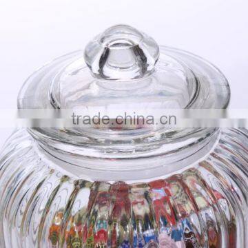 Set 3 Clear Large Antique Glass Storage Jars With Airtight Glass Lid