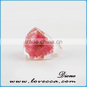 Beautiful Pressed Real Plants Flower Ring, Clear Resin Ring photo-6
