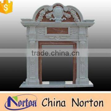 white marble carved flowers fireplace mantel shelf NTMF-F811A