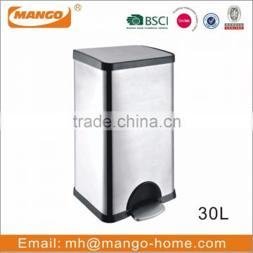 30L Stainless Steel Foot Pedal Trash Bin