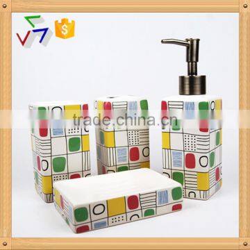 Fashion Square Ceramic Bathroom Accessories Set