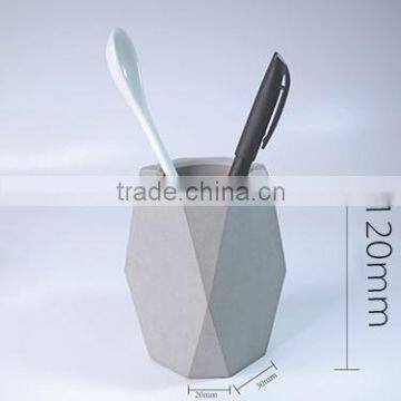Desktop Deco Concrete Geometric Pot Pen Holder Soup Spoon Container photo-2