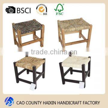 Vintage Black Seagrass Woven Seat Solid Wood Baby Chair With Lidder Back photo-2