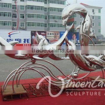 Contemporary City Large Outdoor Metal Craft Stainless Steel Sculpture photo-3