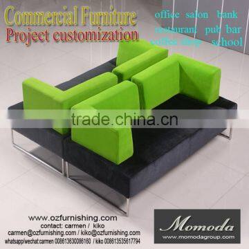 modeling high fashion project furniture modern colorful backrest sofa chair hotel lobby apple green fabric divan sofa