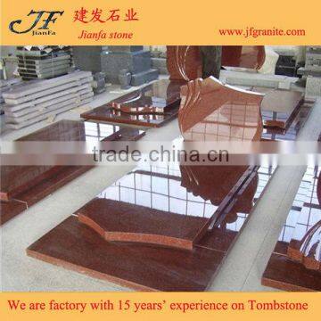 Simple Design Unique India Red Granite Headstone photo-6