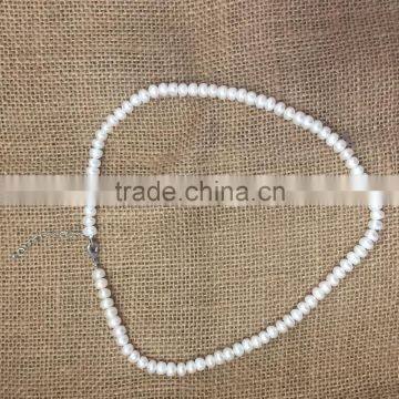 Charms 7-7.5mm White Button Freshwater Pearl Necklace photo-3
