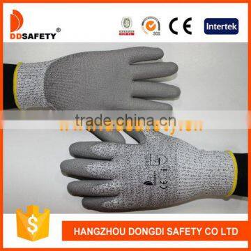 DDSAFETY 2017 Good Quality Level 5 Grey PU Cut Resistant Glove photo-2