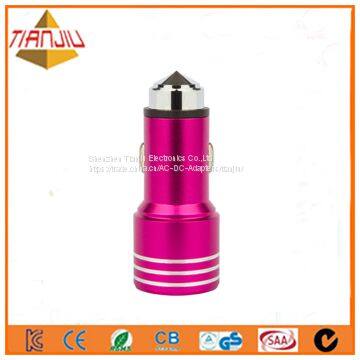 Metal Material 5V2.4A Dual USB Mini Car Charger With Charge IC photo-2