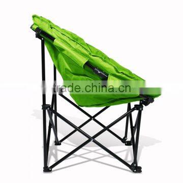 Folding Steel Frame Quailted Fabric Coloful Camping Moon Chair photo-2