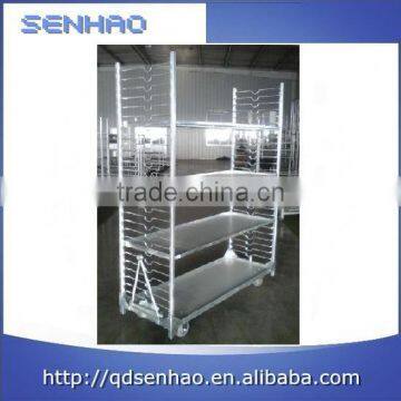 Popular items metal sheet shelving flower cart with side frames