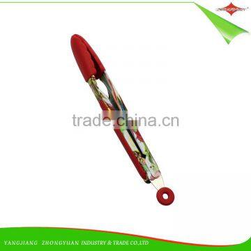 ZY-H2012 Pretty Design 9-inch BBQ Silicone Food Tong Ice Tongwith Beautiful Flower Printed Handle photo-4