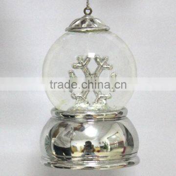 Christmas Silver Flake Inside Snow Globe Ornaments