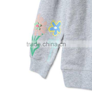 Grey Graphic Flowers Betty Sweatshirt Kid Clothing Wholesle Childern Wear HSs5141 photo-5
