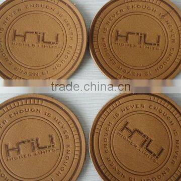 factory price custom embossed leather patch for clothing