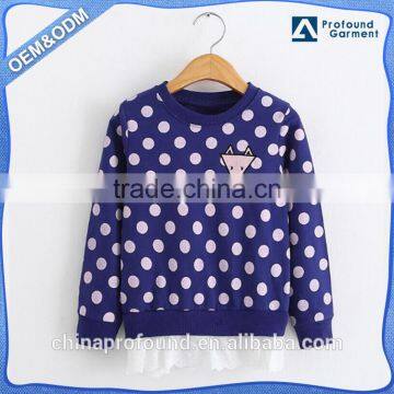 Cute allover printing design wholesale children clothing embroidered fox kids sweatshirt