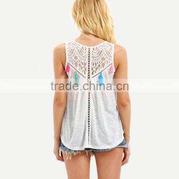 2016 Summer Style Women Crochet and Lace Tops T-Shirt Blouse Casual O-Neck Loose Tees Short Sleeve T Shirt photo-3