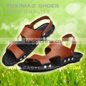 2015 new model style fashion stylish DIY cattle hide genuine leather men sandals slippers shoes, diy shoes on the beach adults