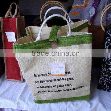 eco friendly natural fiber jute shopping bag