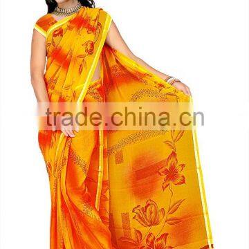 Flower Printed Saree in Different Color photo-4