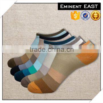 customized the ground color striped cotton men ankle socks