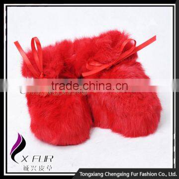 CX-SHOES-07C Real Rabbit Fur Soft And Warm Winter Baby Shoes