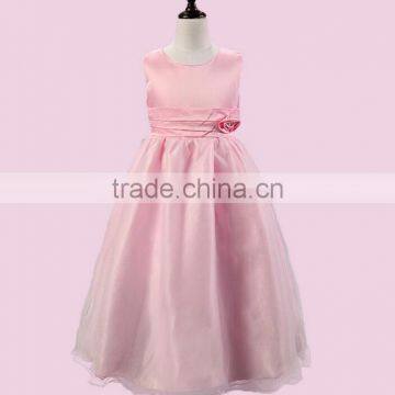 Customized Child Satin Frocks Designs Kids Party Dresses Baby Girl Flower Dress Prom Princess Dress Sleevless photo-2