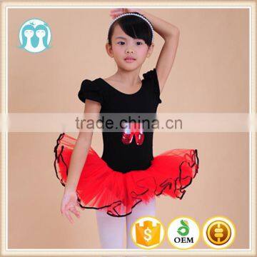 2015 wholesale babi girls stage wear black kid dance leotard tutu dress