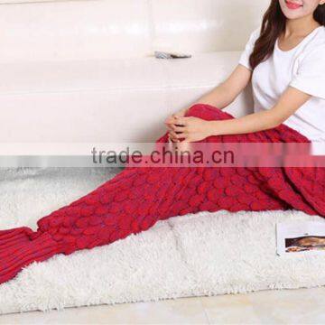 Adutls Ladies Kids Fish Scale Oyster Seamaid Mermaid Knitted Blanket photo-3
